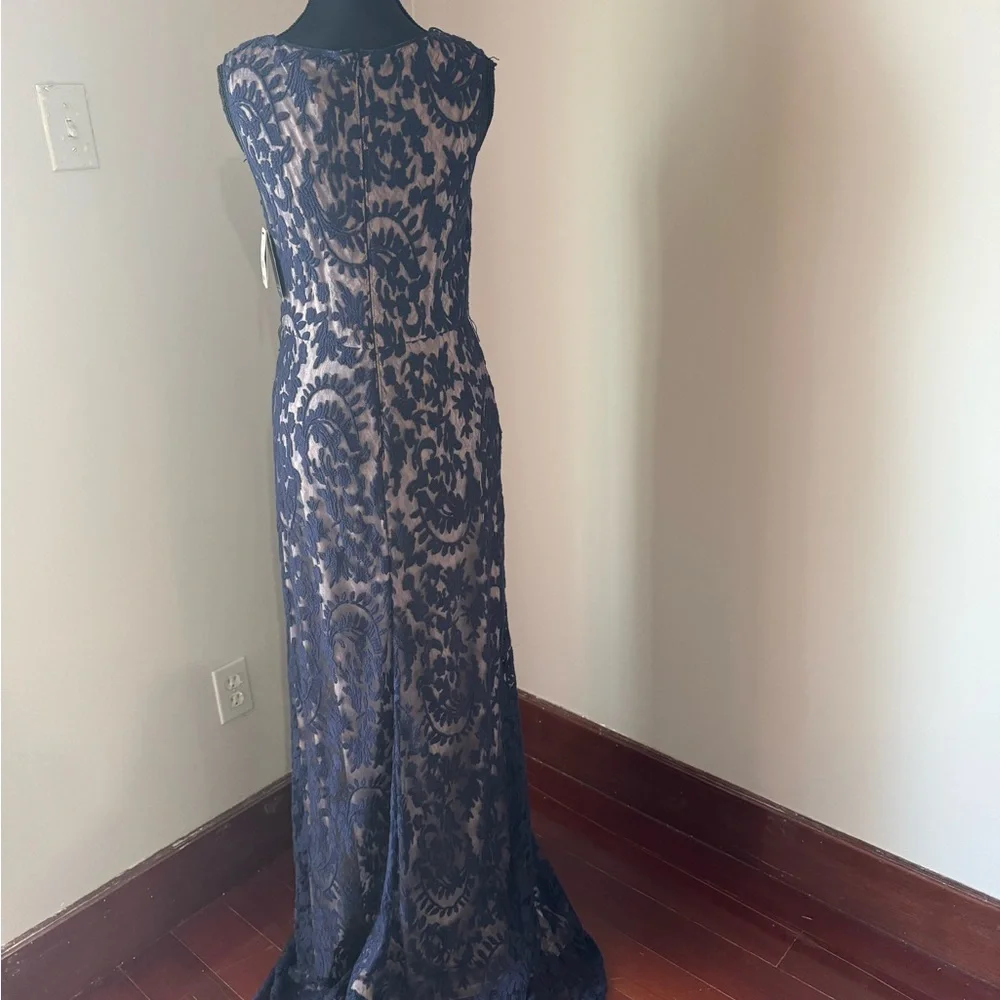 Adrianna Papell Navy Lace Gown - Picture 4 of 5